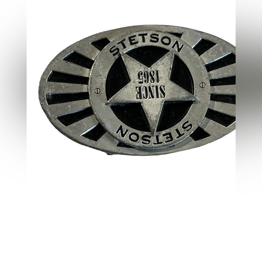 COPY - VINTAGE 2003 METAL STETSON BUCKLE MADE IN USA - Picture 3 of 10